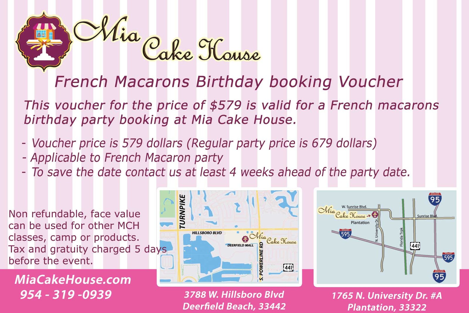 French Macarons Birthday Party Booking Voucher